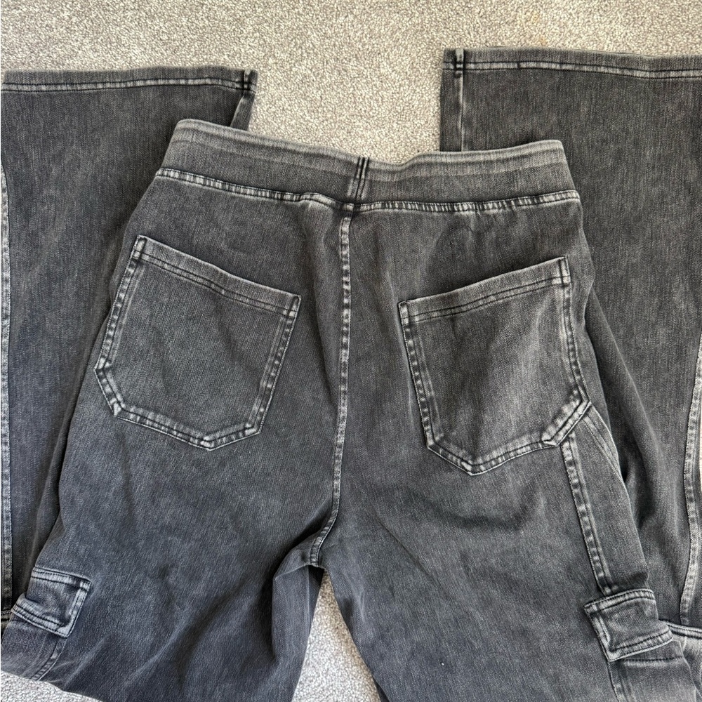 Halara Black Denim Cargo Pants-Medium - Picture 3 of 3